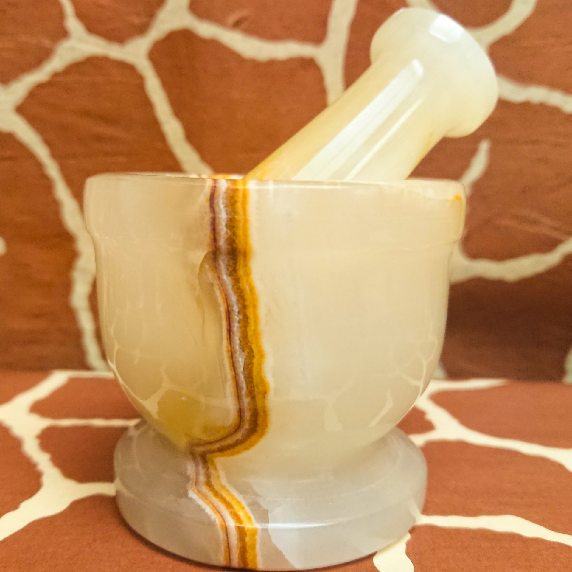 Pakistanding in the Light: Banded Onyx Mortar & Pestle from Pakistan